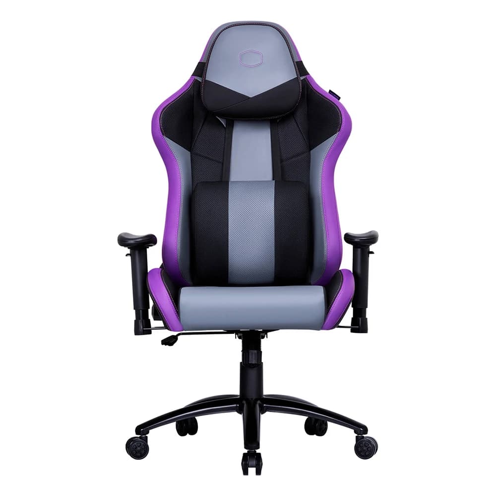 Cooler Master Caliber R3 Gaming Chair Purple, Adjustable Lumbar Support, 180° Reclining, Reinforced Steel Frame, Memory Foam, Breathable PU, Class 4 Gas Lift, 2D Armrests