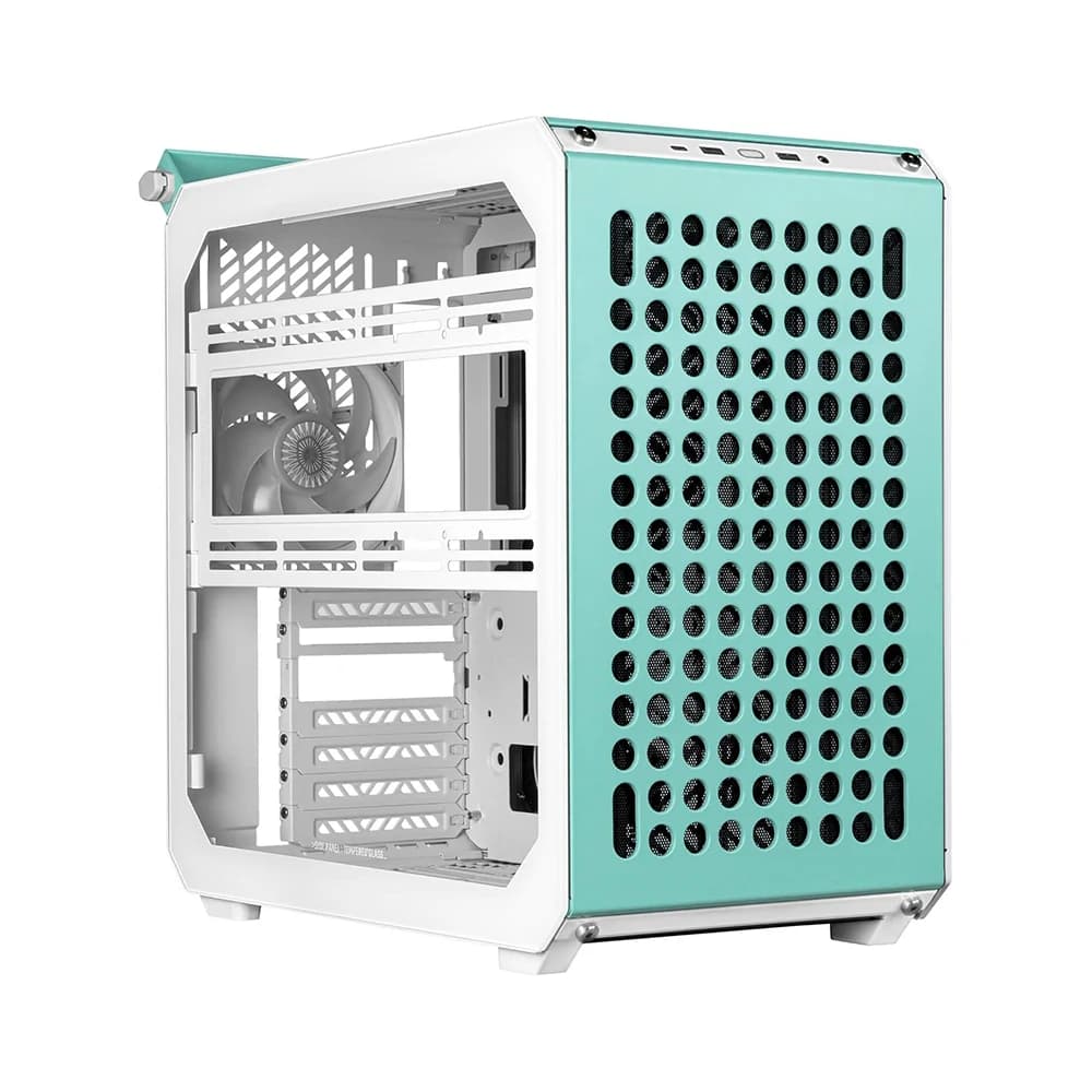 Cooler Master QUBE 500 Flatpack Macaron Edition Mid-Tower ATX PC Case, 1x 120mm SF ARGB White PWM Fan, Up to 280mm Radiator & 8x Fan Support, Steel, Plastic, TG Materials