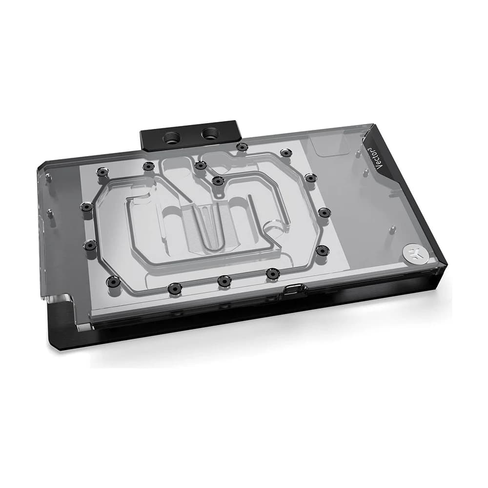 EKWB EK-Quantum Vector3 TUF RTX 5090 Water Block Plexi, Open Split-Flow Cooling Engine, Low Hydraulic Restriction, CNC-Machined Cast Acrylic Top, Black Anodized Aluminum Backplate