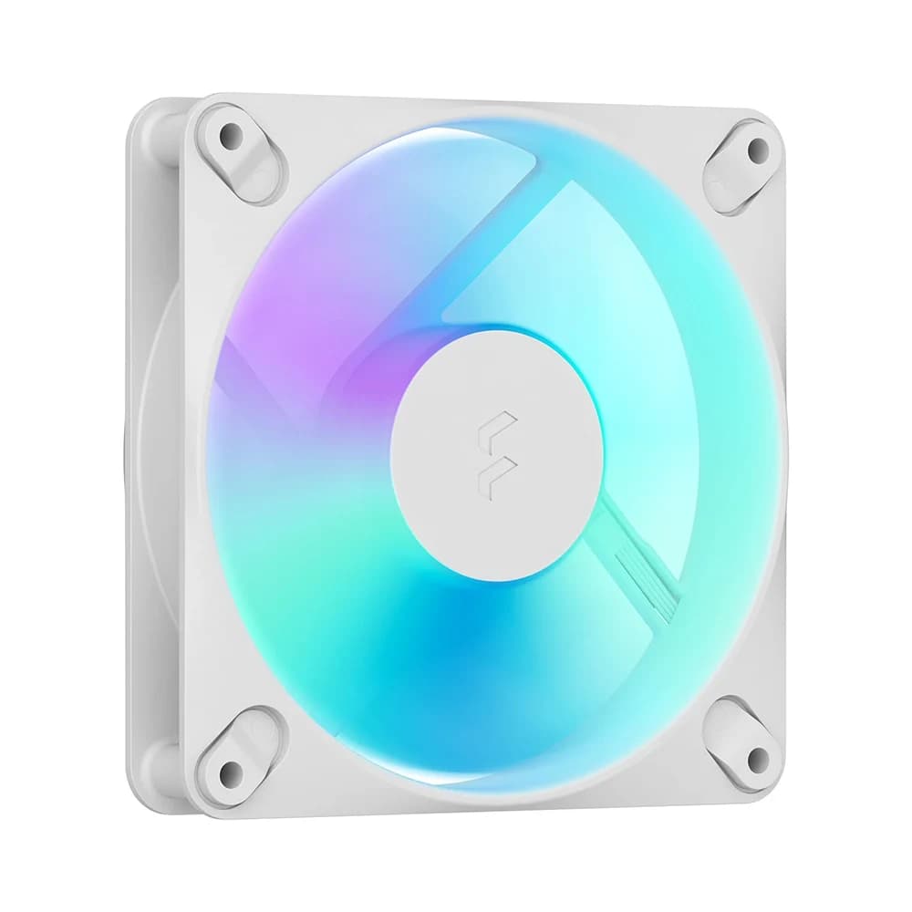 Fractal Design Dynamic 3 12 RGB Case Fan White, 120mm, 2200 RPM, 63.9 CFM Airflow, 2.3 mmH2O Static Pressure, 31.9 dB(A) Noise Level, ARGB Lighting