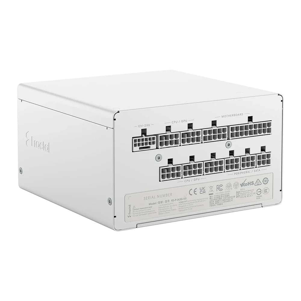 Fractal Design Ion 3 Gold 1000W Power Supply White, 80 PLUS Gold Efficiency, ATX12V 3.1, Active PFC, Fluid Dynamic Bearing Fan, 105°C Japanese Capacitors