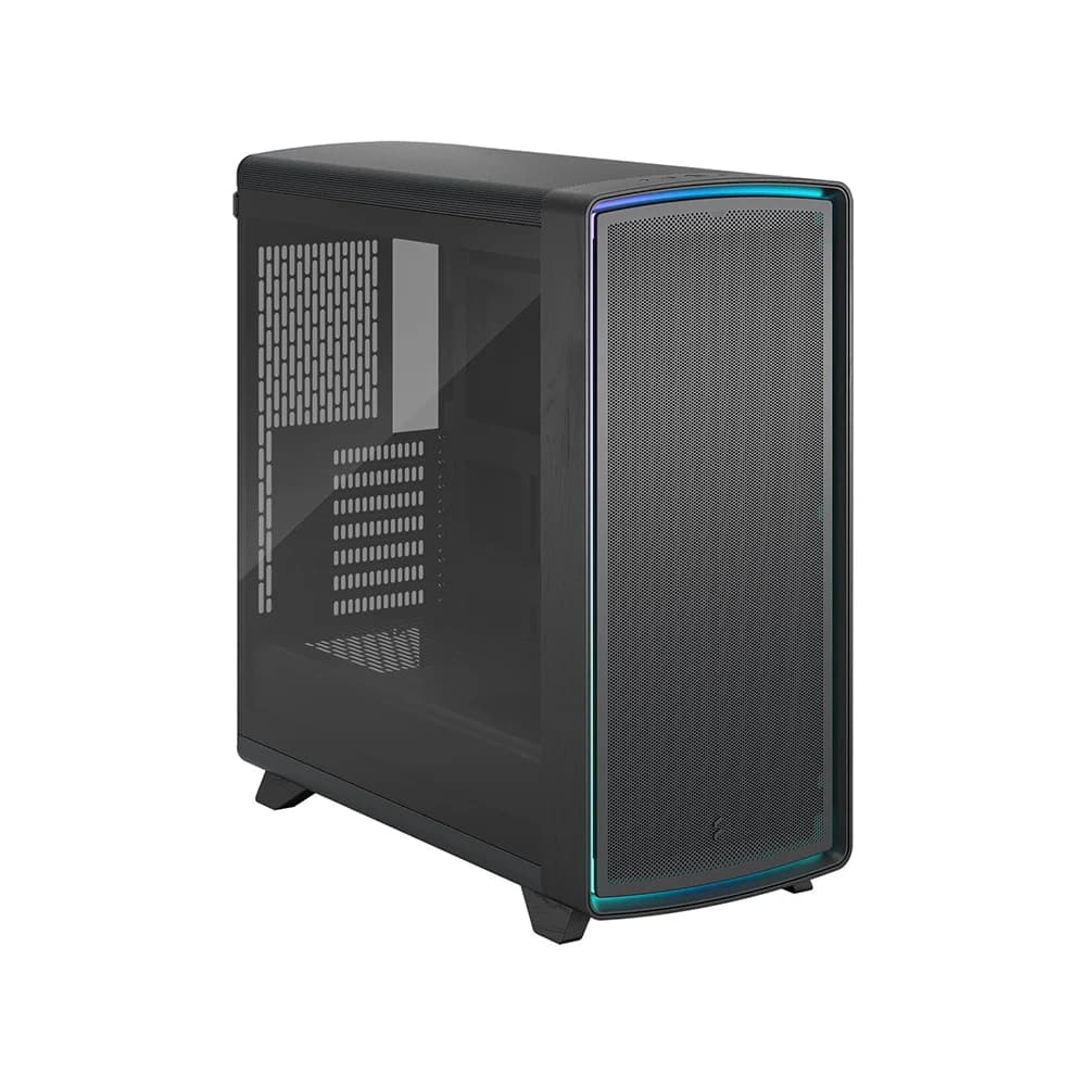 Fractal Summit Ambience Blackout TG Mid Tower PC Case Black, 3x Momentum14 Pre Installed Fans, Up To 7x 120mm Fans, Up To 360mm Radiator, Ambience RGB Lighting
