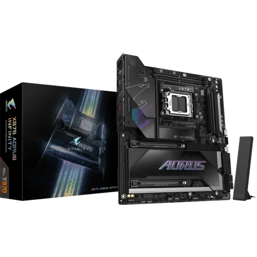GIGABYTE X870 AORUS INFINITY WIFI7 AM5 ATX Motherboard, Ryzen 9000, DDR5, PCIe 5.0, Dual USB4, Wi-Fi 7