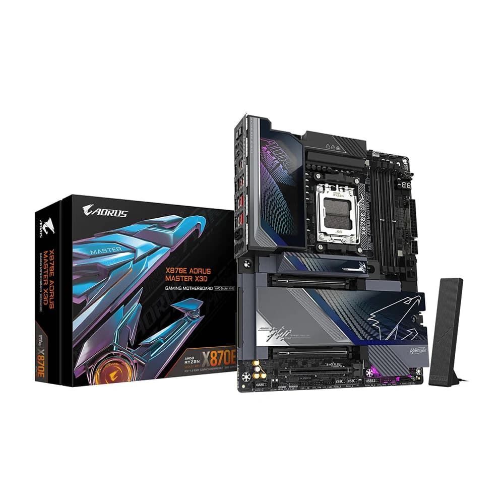 GigaByte X870E AORUS MASTER X3D Motherboard, AMD X870E Chipset, DDR5, 256GB, ATX Form Factor