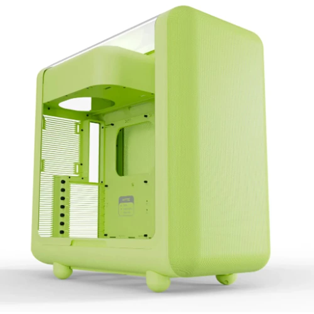 HYTE X50 Modern Performance ATX Mid-Tower Matcha Milk PC Case, 63L Vol, 1mm Thick Steel, ABS, 4mm Thick Laminated Acoustic Glass, Total Coverage Silicone, Tactile Mechanical Power Switch with LED