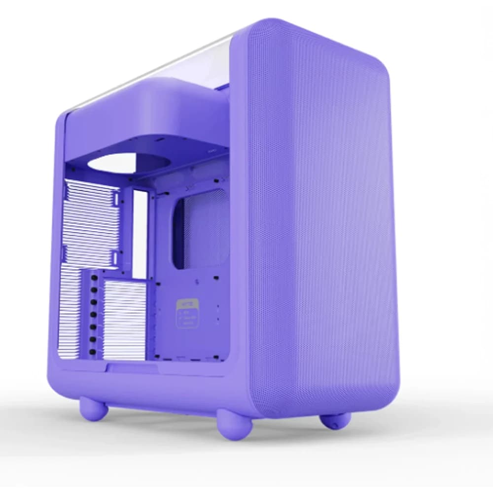 HYTE X50 Modern Performance ATX Mid-Tower Taro Milk PC Case, 63L Vol, 1mm Thick Steel, ABS, 4mm Thick Laminated Acoustic Glass, Total Coverage Silicone, Tactile Mechanical Power Switch with LED
