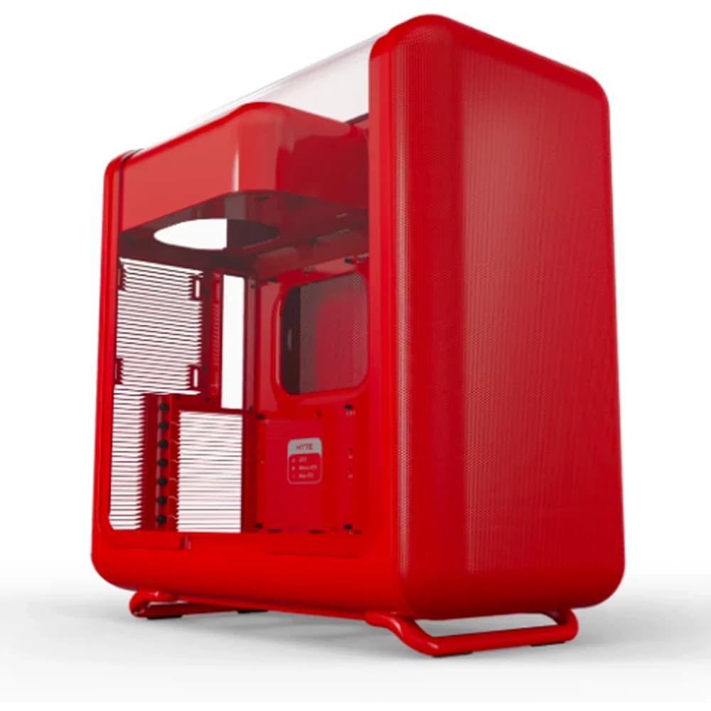 HYTE X50 Modern Performance ATX Mid-Tower Wild Cherry PC Case, 63L Vol, 1mm Thick Steel, ABS, 4mm Thick Laminated Acoustic Glass, Total Coverage Silicone, Tactile Mechanical Power Switch with LED