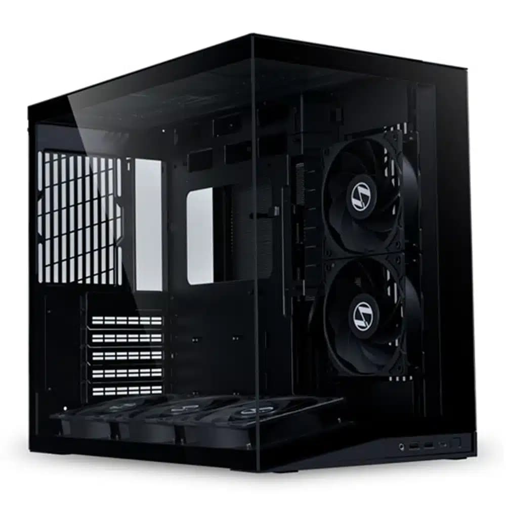 Lian Li O11 Dynamic Mini V2 Flow Mid Tower PC Case – Black, Pillar-less Tempered Glass, Supports ATX/M-ATX/Mini-ITX, 400mm GPU, 160mm CPU Cooler & 360mm Radiator