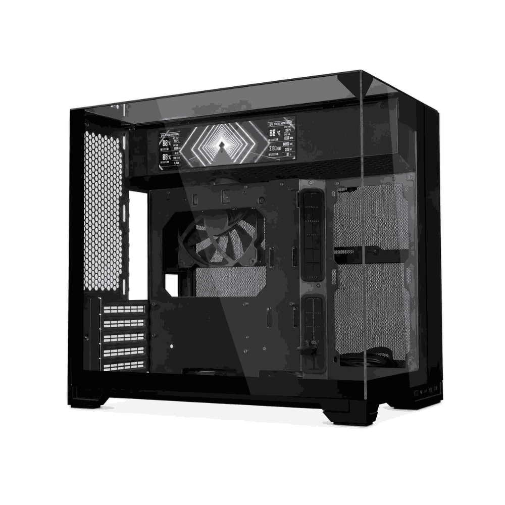 Lian Li O11 VISION-M Digital ATX PC Case Black, IPS LCD, 60Hz Refresh Rate, 5v, M-ATX, Mini-ITX, I/O Ports