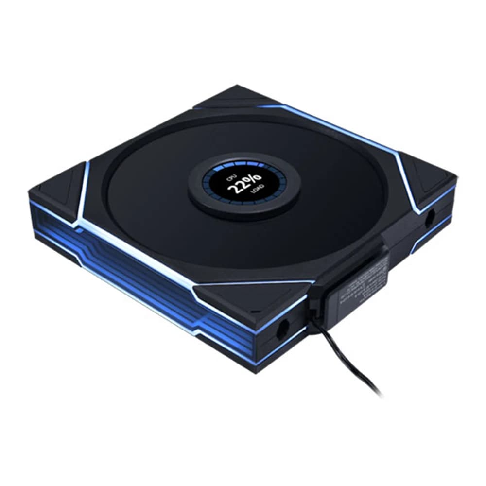 Lian li UNI FAN TL WIRELESS LCD 140 REVERSE BLADE Black, 350~1600 RPM, 4-PIN PWM + 9-PIN USB x1, Fluid Dynamic Bearing