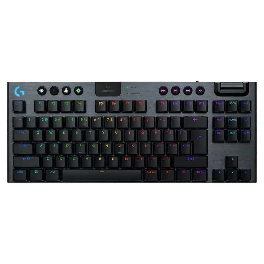 Logitech G915 X LIGHTSPEED TKL Black Mechanical Keyboard, Tactile Switches, Double-Shot PBT Keycaps, LIGHTSYNC RGB Illumination, Tri-Mode Connectivity, English (US) Layout