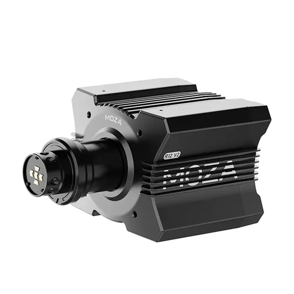 MOZA R12 V2 Direct Drive Gaming Wheel Base Black, 12Nm DD Power, 21-Bit Magnetic Encoder, High-Performance Slanted Pole Servo Motor, NexGen 4.0 Force Feedback Algorithm, Aviation-Grade Aluminum