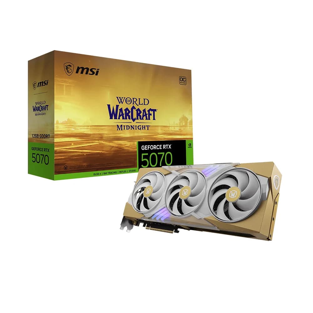 MSI GeForce RTX 5070 12G World of Warcraft MIDNIGHT LIGHT EDITION OC Graphics Card, 12GB GDDR7, PCIe 5.0, 28 Gbps 192-bit, 6144 CUDA CORES Units