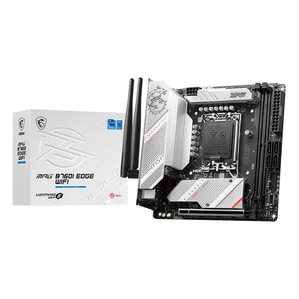 MSI MPG B760I EDGE WIFI LGA 1700 Mini-ITX Motherboard, Intel B760 Chipset, 2x DDR5 Slots, Up to 128GB Max Memory
