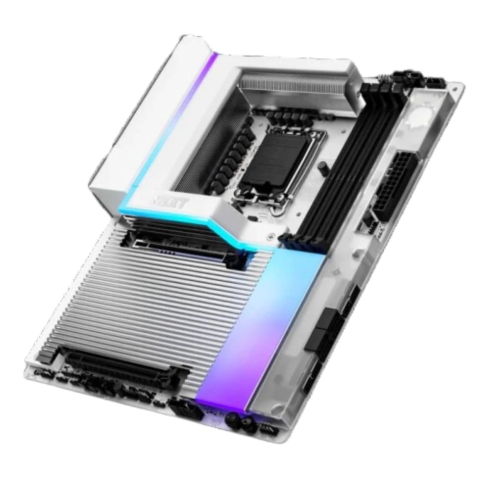 NZXT N9 Z890 White Intel ATX Gaming RGB Wi-Fi 7 Motherboard , DDR5 8000+, PCIe 5.0 M.2, 5GbE LAN, Premium Full-Metal Design