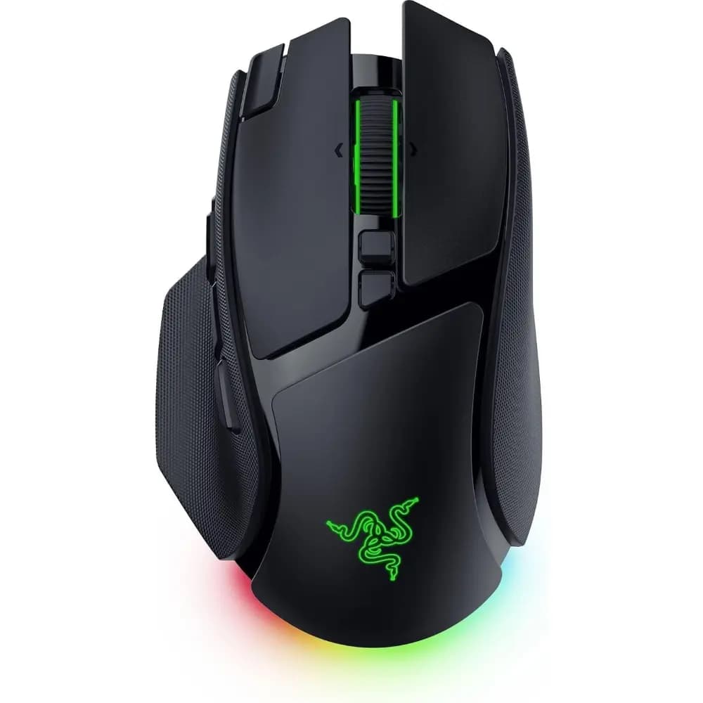 Razer Basilisk V4 Pro Wireless Gaming Mouse Black, 50K DPI Sensor, 8000Hz Polling Rate, 200-Hour Battery, HyperScroll Tilt Wheel Gen-2, 14 Controls