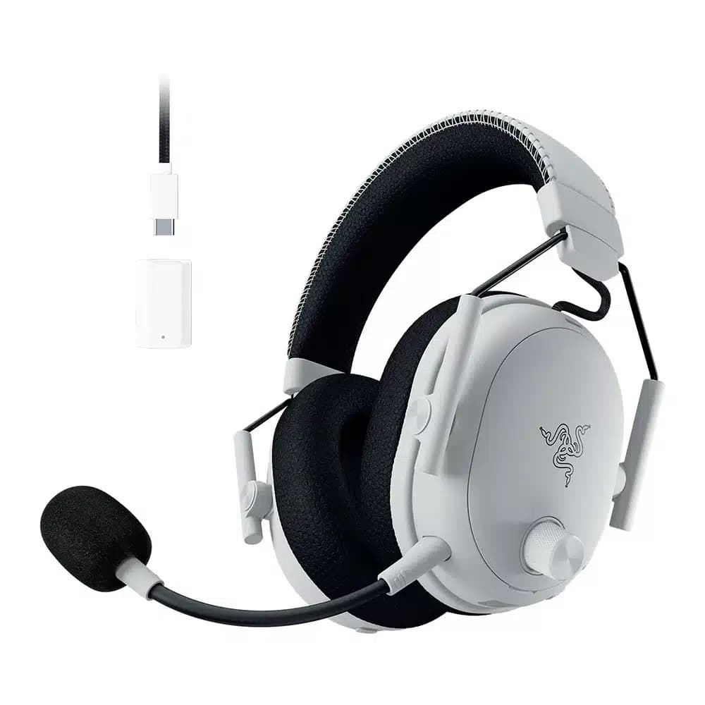 Razer Blackshark V3 Pro Wireless Gaming Headset White, 50mm Bio-Cellulose Drivers, HyperClear Mic, Memory Foam, 2.4GHz / BT, USB, 3.5mm