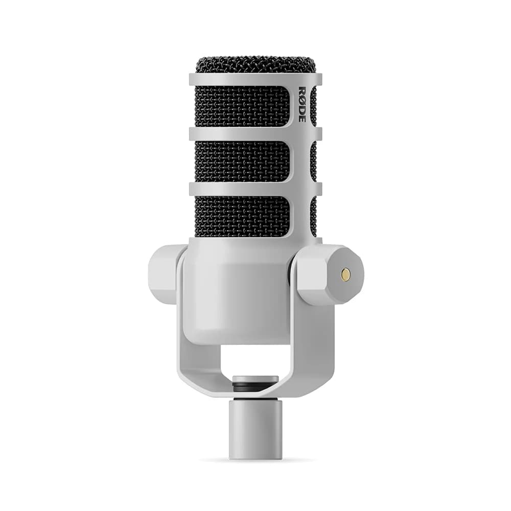 Rode PodMic Dynamic Broadcast Microphone White, Broadcast-quality, podcasting, livestreaming, Internal pop filter, shock mount,integrated swing mount