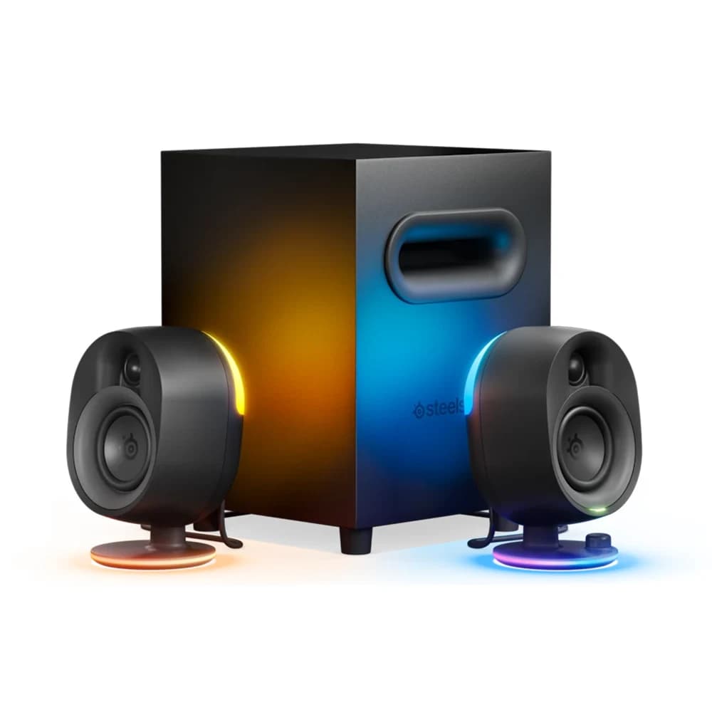 Steelseries Arena 7 UK Immersive 2.0 Gaming Speaker System, RGB, USB, Bluetooth, Optical, 3.5mm Aux, 10-band Parametric EQ
