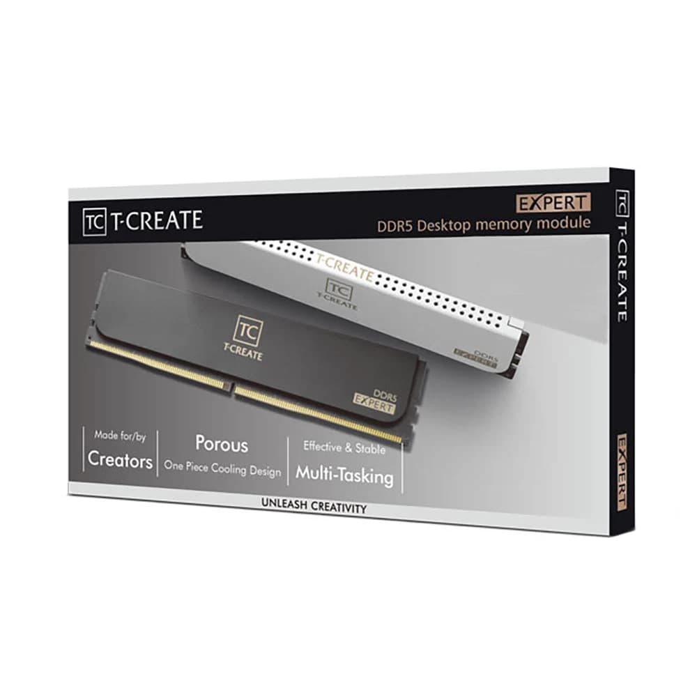 TeamGroup T-Create EXPERT 48GB (2 x 24GB) DDR5-6400 PC5-51200 CL32 Dual Channel Desktop Memory Kit White