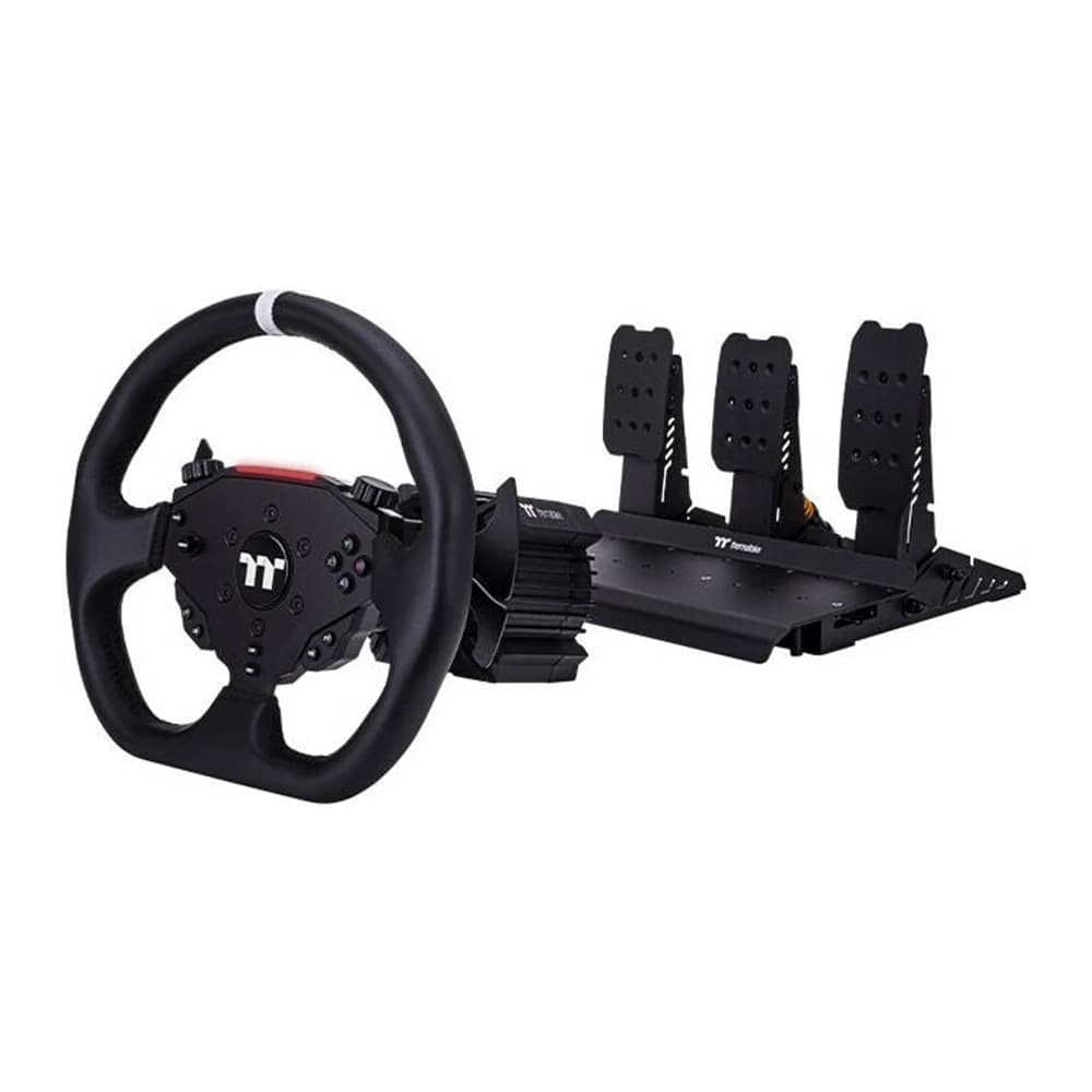 Thermaltake G6 Direct Drive Racing Wheel with Pedals Bundle Black, 13" D-Shaped Steering Wheel, RPM Indicator Lights, 6Nm Direct Drive Servo Motor, Dual Motor Cooling System