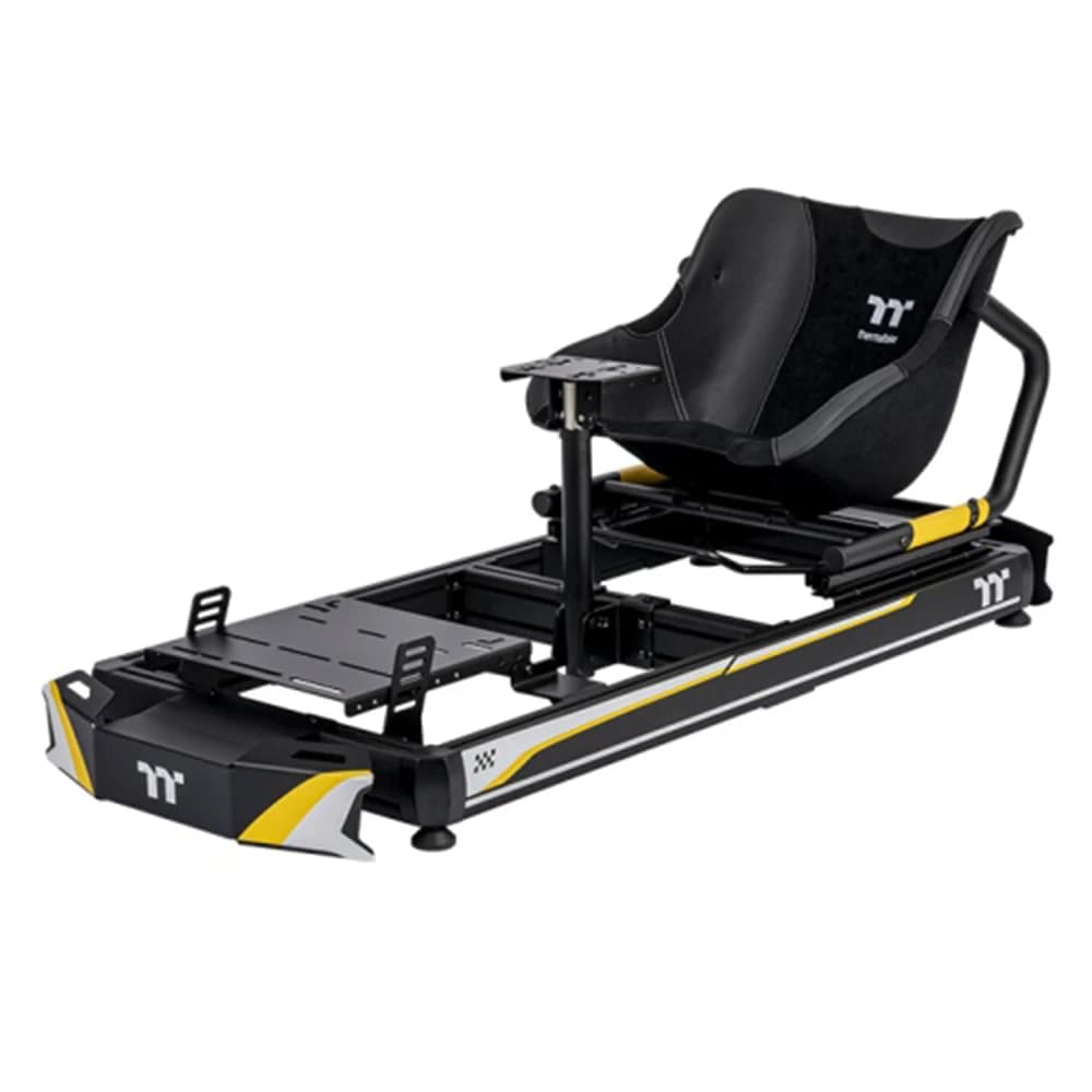 Thermaltake GK500 Go Kart Style Racing Simulator Cockpit, luminum Alloy Fixed Frame, Powder Coating Finish Black, RGB LED Lighting Strip, Premium Fabric, Adjustable seat