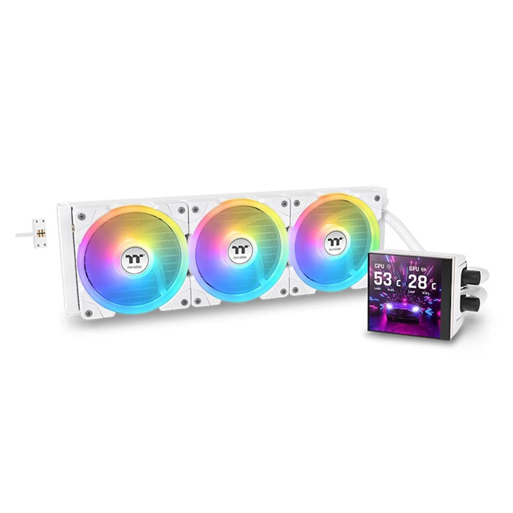Thermaltake MAGFloe 420 Ultra ARGB Sync AIO Liquid Cooler Snow, PWM 1500~3300 RPM, 12V, Micro USB to USB (9PIN), Copper, 460mm Tube