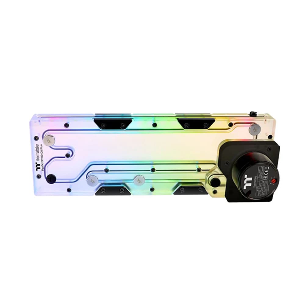 Thermaltake Pacific DP100-D5 Plus Distro-Plate with Pump Combo, 360mm 200ml 16.8 Million Color RGB Alexa/Razer Chroma/5V Motherboard Syncable 6-Port G 1/4" Thread 5-Speed Adjustable D5 Pump Distro Plate