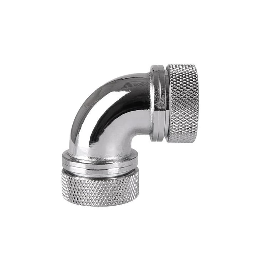 Thermaltake Pacific PETG Tube 90-Degree Dual Compression 16mm OD Chrome