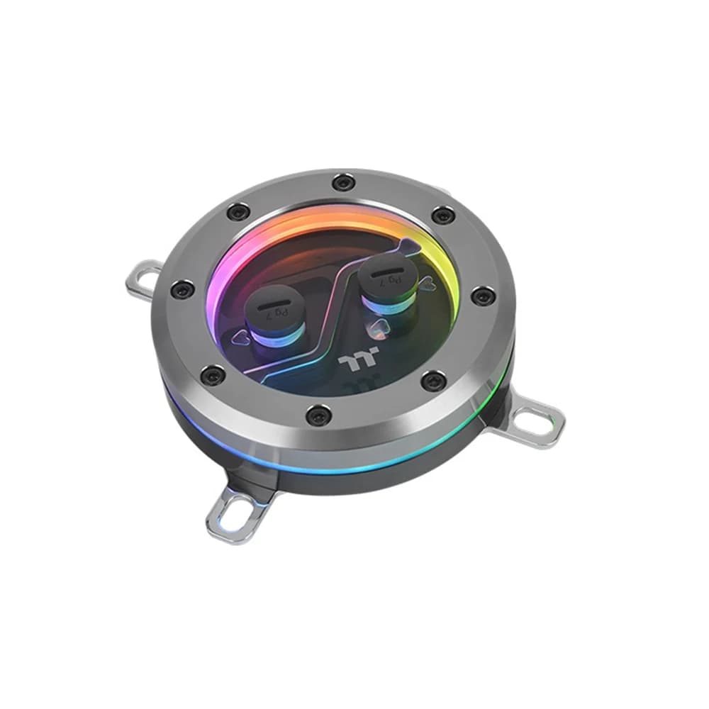 Thermaltake Pacific SW1 Plus CPU Water Block, LGA 1700 / AM5 Compatible, 12 Addressable LEDs, Built-In Temperature Sensor, TT RGB Plus Software Control, Nickel