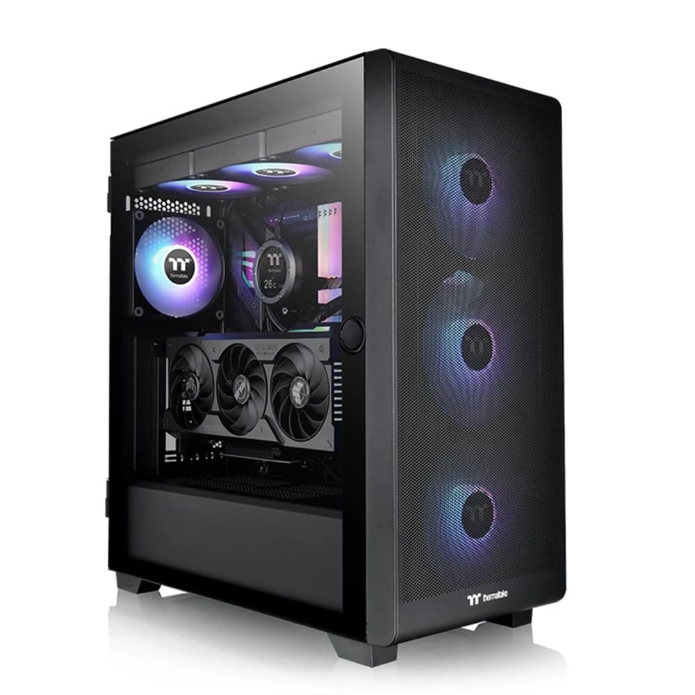 Thermaltake S250 TG ARGB Mid Tower Chassis PC Case Black