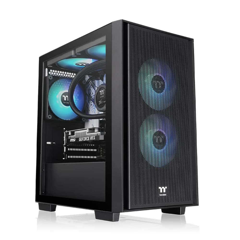 Thermaltake Versa H16 TG ARGB Micro Tower Chassis PC Case Black