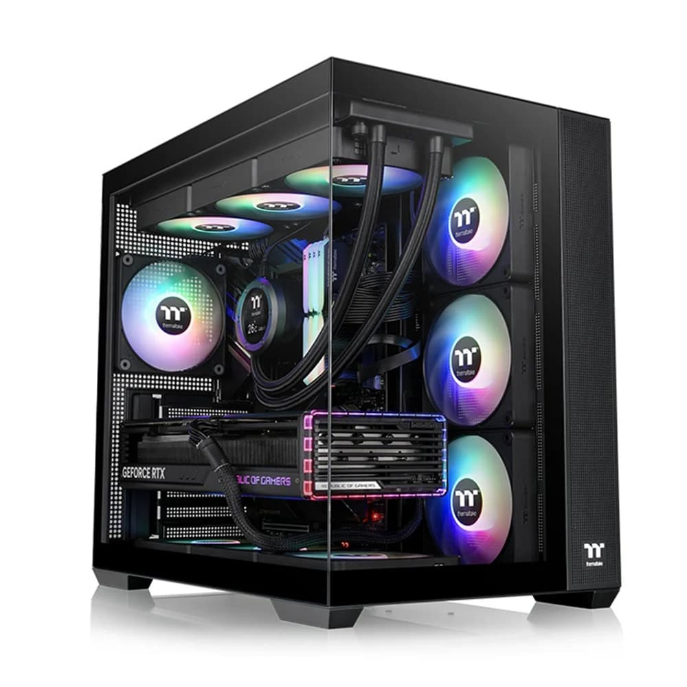 Thermaltake View 380 TG ARGB Mid Tower Chassis PC Case Black