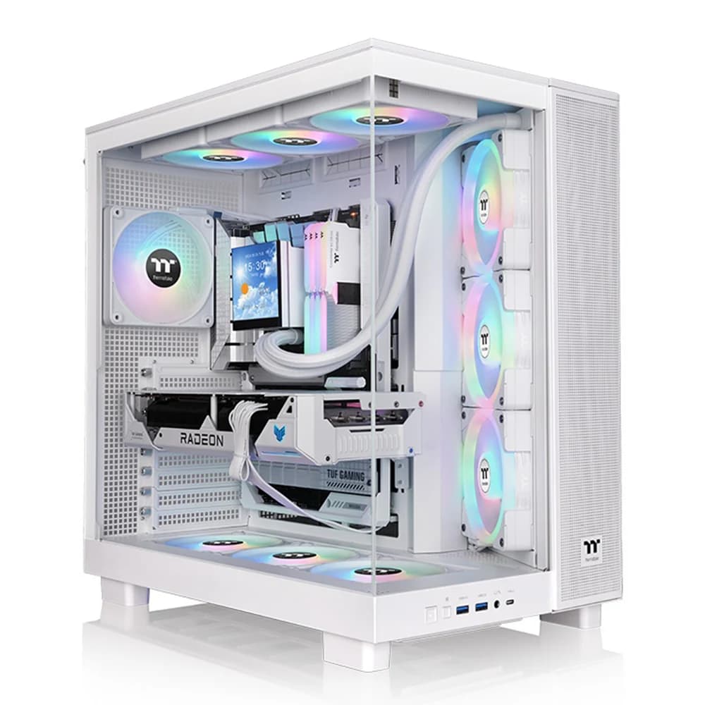 Thermaltake View 380 XL TG ARGB Snow Mid Tower Chassis PC Case
