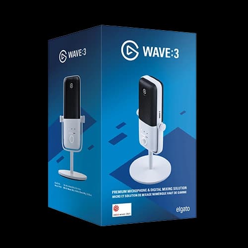 Elgato Wave:3 - USB Condenser Microphone, Digital Mixer for Streaming, Recording, Podcasting - Clipguard, Capacitive Mute