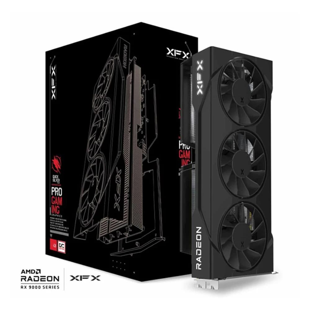 XFX Swift AMD Radeon RX 9060 XT OC Triple Fan Gaming Edition 16GB Graphics Card, Engine Clock 2780 MHz, 16GB GDDR6, 2048 Stream Processors, PCI-E 5.0