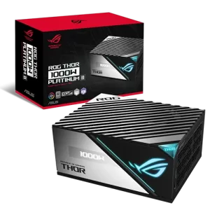 ASUS Rog Thor 1000W Platinum II Gaming Power Supply Close to the box