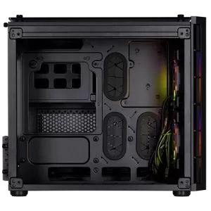 280X RGB Micro-ATX Case — Black Side View