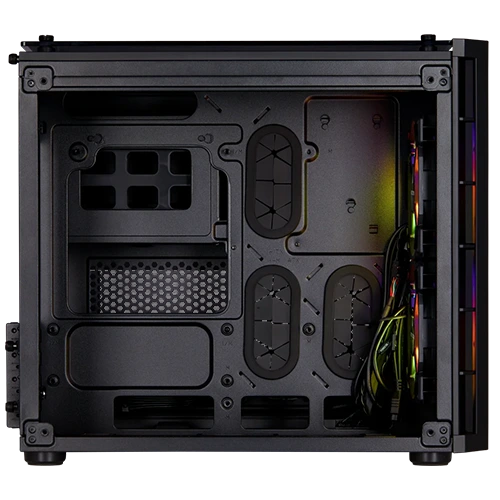 280X RGB Micro-ATX Case — Black Side View