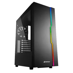 Sharkoon RGB Slider Midi-ATX Black Gaming Case Black, I/O panel, 2 USB 3.0 ports, 14 different lighting modes, 7 Expansion Slots