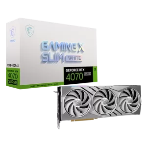 MSI GeForce RTX 4070 Super 12G Gaming X Slim White Graphics Card, 2640 MHz Boost Clock, 7168 Units Cuda Cores, 21 Gbps Memory Speed, 192 Memory Bus, 16-pin x 1 Power Connectors