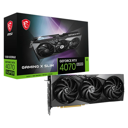 MSI GeForce RTX 4070 Super Gaming X Slim 12GB GDDR6X Graphics Card, 192bit Memory, 2655 MHz Extreme Performance, 4.6 OpenGL Version Support