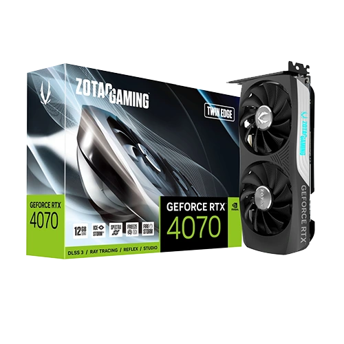 Zotac Gaming GeForce RTX 4070 Twin Edge 12GB GDDR6X Graphics Card, 192-bit Memory, 5888 CUDA cores, 21 Gbps Memory Speed, 4.0 x16 PCI Express