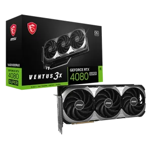 MSI GeForce RTX 4080 SUPER 16G VENTUS 3X OC Edition Graphics Card, 2595 MHz Extreme Performance, 10240 CUDA Core Units, 256-bit Memory Bus, 23 Gbps Memory Speed