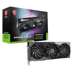 MSI GeForce RTX 4090 Gaming X Slim 24GB Graphics Card, GDDR6X 384-bit Memory, 16384 CUDA COrs, PCIE Gen 4, 2595MHz Boost Clock, 21Gbps Memory Speed