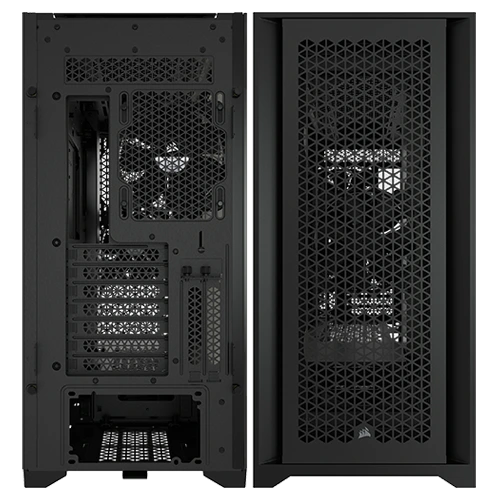 Front & Back View of 5000D Airflow ATX PC Case — Black
