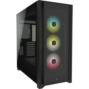 Corsair iCUE 5000X RGB Tempered Glass Mid-Tower ATX PC Smart Case —Black