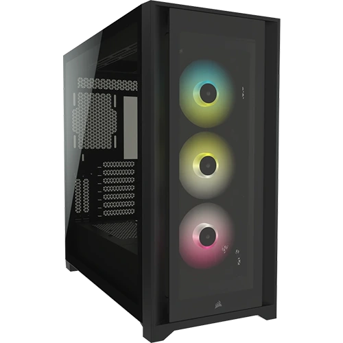 Corsair iCUE 5000X RGB Tempered Glass Mid-Tower ATX PC Smart Case —Black