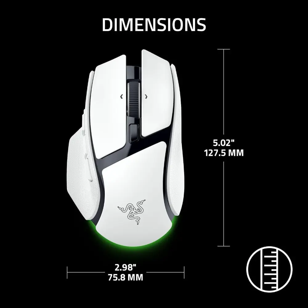 Razer Basilisk V4 HyperSpeed White Wireless Gaming Mouse 3
