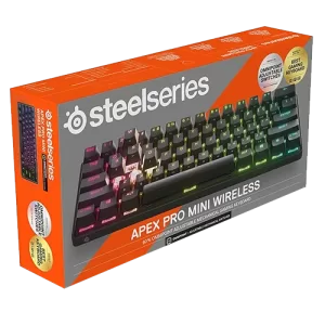 SteelSeries Apex Pro Mini Wireless Gaming Keyboard, Infinitely Customizable, Untethered Speed, 11x Faster Response Time, OmniPoint 2.0 Adjustable HyperMagnetic Switches